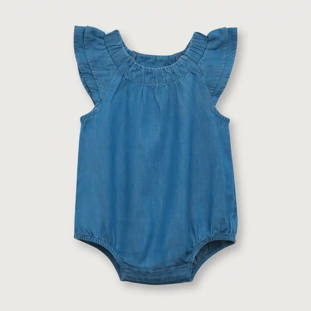 Bombacho Manga Doble Vuelo Niña Denim Recién Nacido