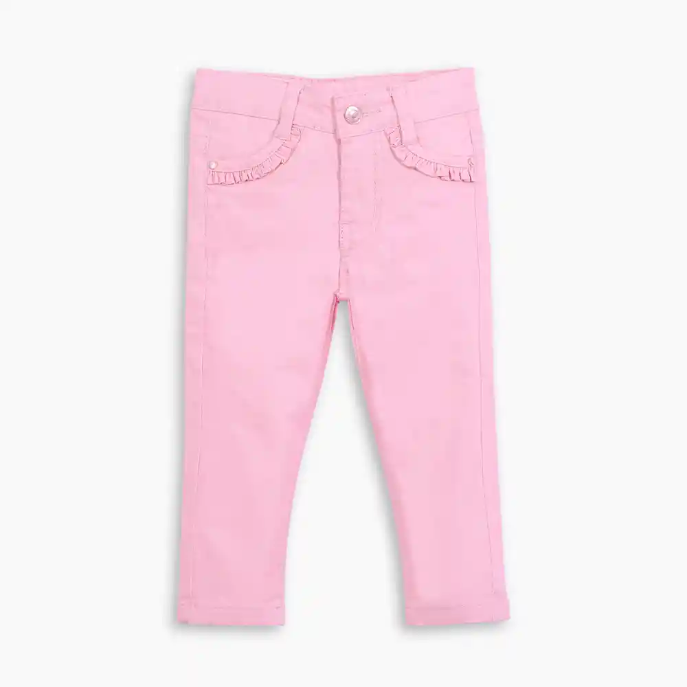 Pantalón Sólido De Niña Rosado Talla 9m