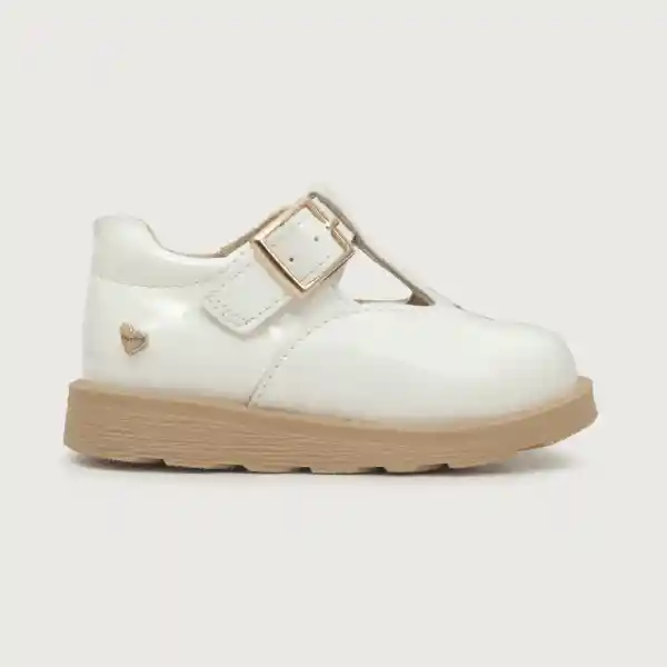 Zapatos Reina de Vestir Charol Flor Niña Blanco Talla 23 Opaline