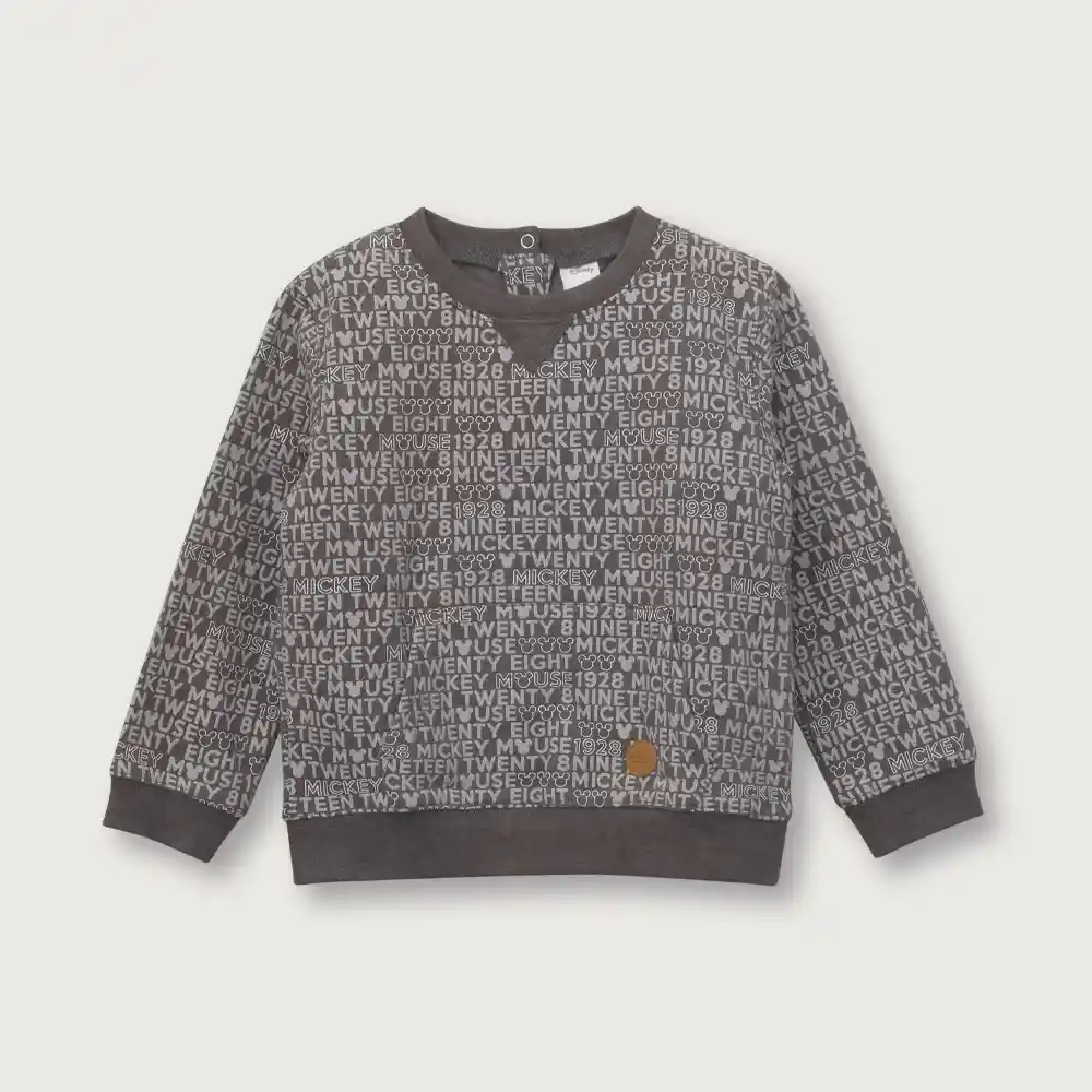 Poleron Disney Mickey De Niño Grafito Talla 3a