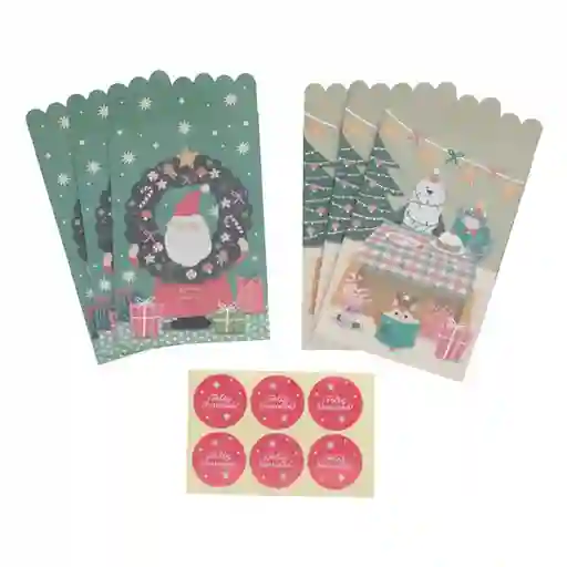 Set Bolsa de Papel Con Diseño Navidad 7.5 x 1.5 cm Casaideas
