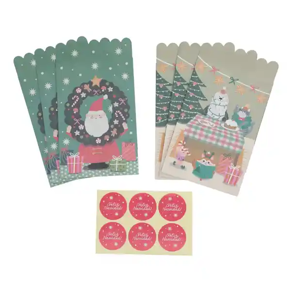 Set Bolsa de Papel Con Diseño Navidad 7.5 x 1.5 cm Casaideas