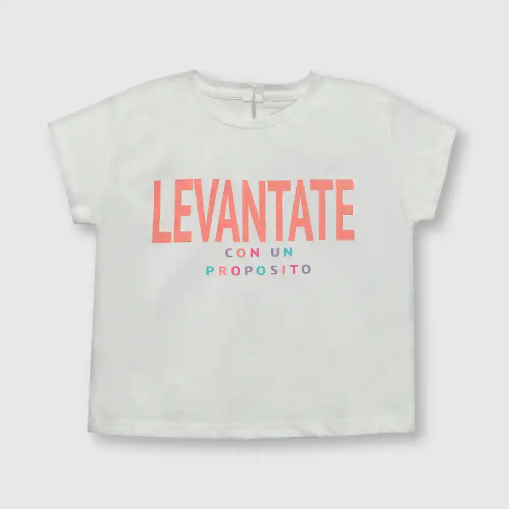 Polera Reciclada Blanca De Bebé Niña Talla 18/24m