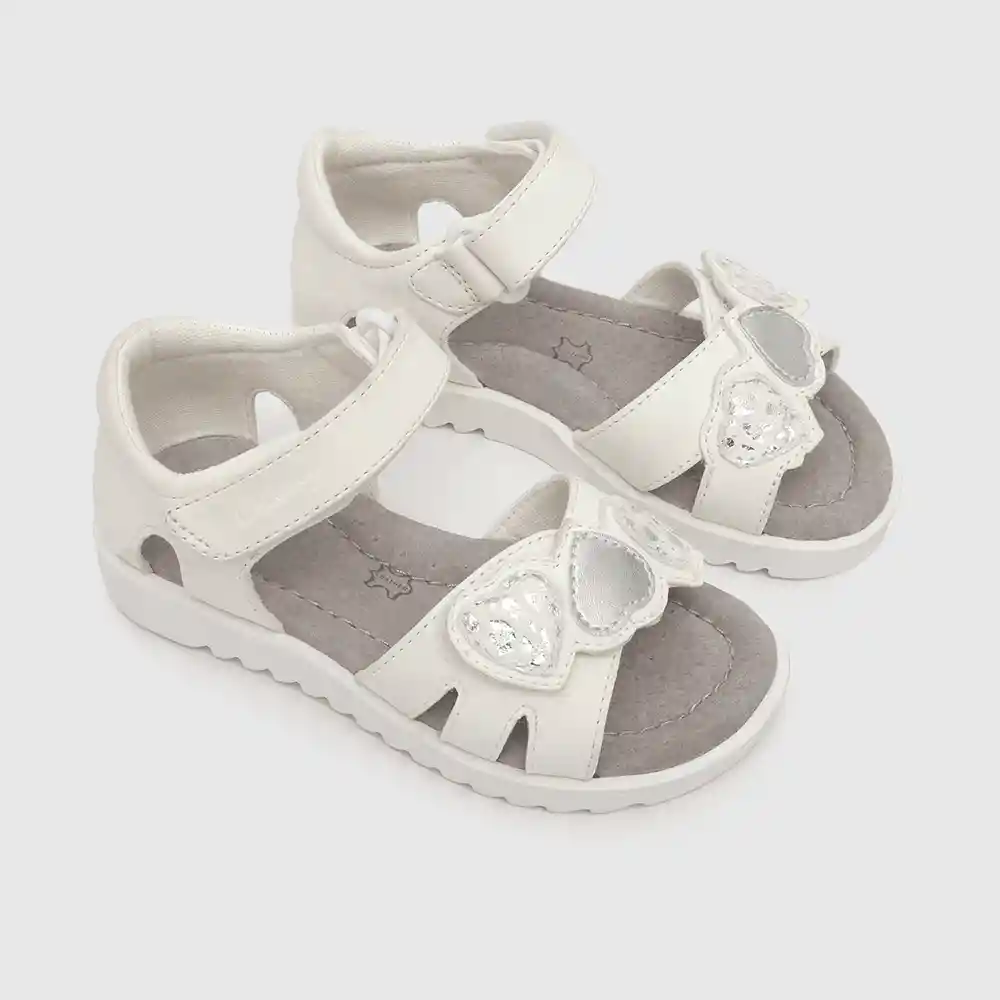 Sandalias Abierta Punta Ajustable Blanco T. 25