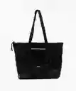 Lounge Cartera Gamuza Tote Grande Negro