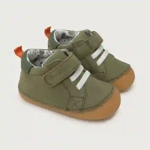 Zapatillas Velcro Elastico de Bebé Niño Verde Talla 18 Opaline