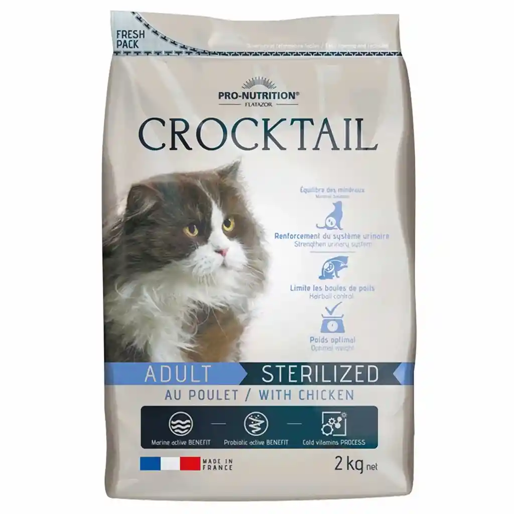 Crocktail Alimento para Gato Sabor a Pollo Adulto Esterilizado