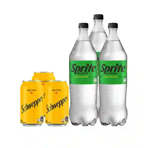 Combo Schweppes Agua Tonica 350 mL Sprite Gaseosas Sin Azucar