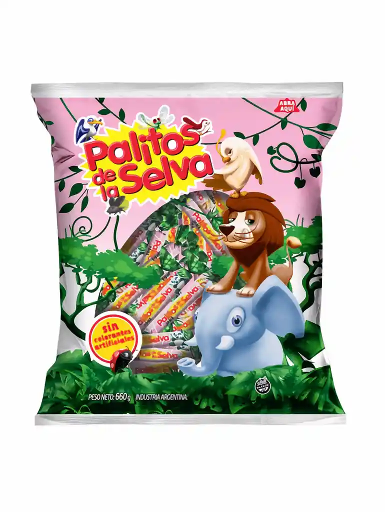 Palitos De La Selva Caramelos Sabor a Frutilla y Vainilla