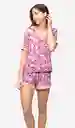 Lounge Pijama Corto Dreamy Animal Berry Talla XL