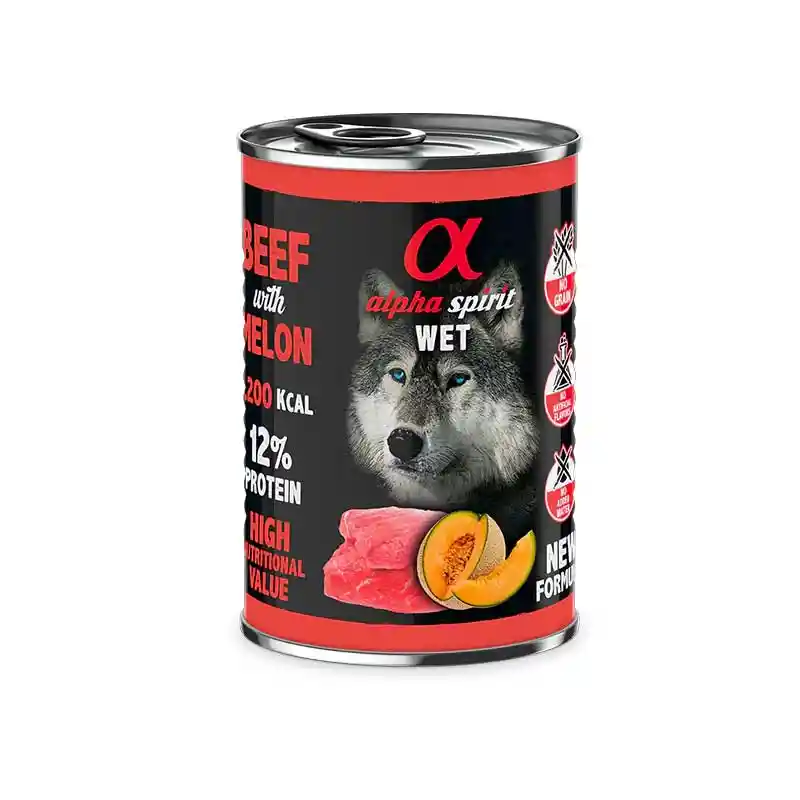 Alpha Spirit Alimento Húmedo Lata Ternera Con Melón
