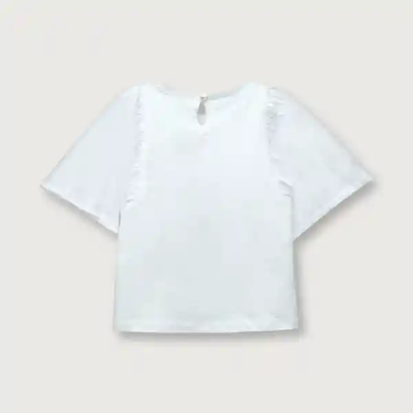 Polera Manga Amplia de Niña Blanco Talla 4A Opaline