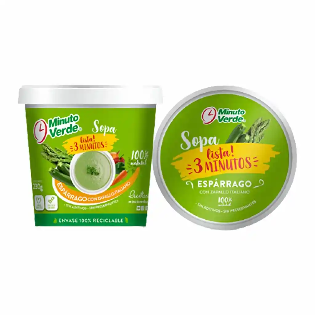Minuto Verde Sopa Esparrago Lista