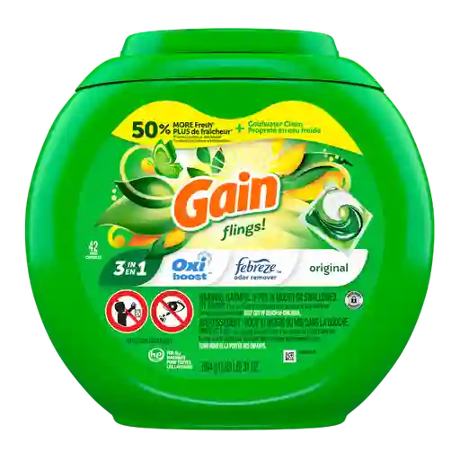 Gain Detergente Líquido Capsulas Pods Flings