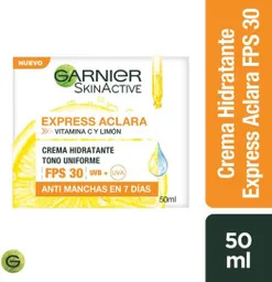 Garnier-Skin Active Crema Hidratante Express Aclara FPS 30