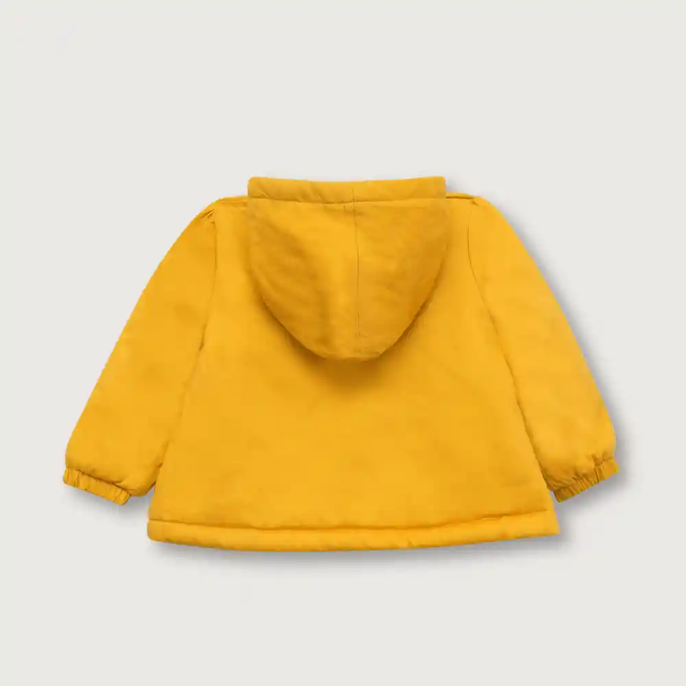 Chaqueta Gabardina Con Gorro Niña Mostaza Talla 3 Años