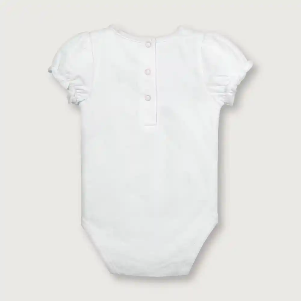 Body Manga Corta Globo De Niña Blanco Talla Rn