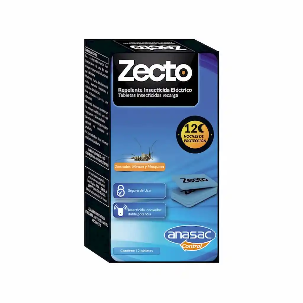 Anasac Zecto Insecticida Ahuyenta Mosquitos Tabletas 12 Tabletas