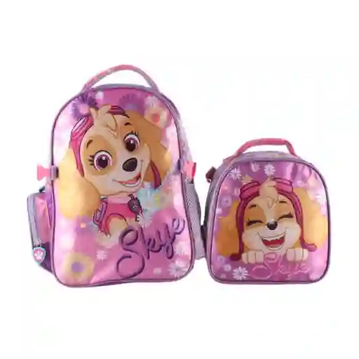 Mochila Escolar Con Lonchera Paw Patrol Satín