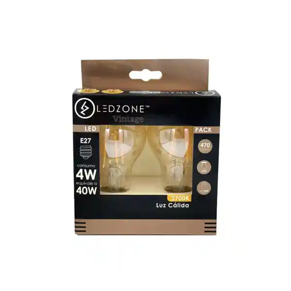 Ledzone Ampolleta A60 Vintage Led E27 4W