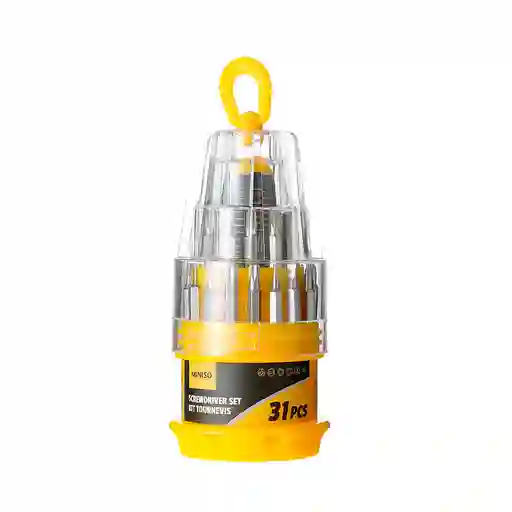 Miniso Set De Desarmadores Amarillo 31 Pzs