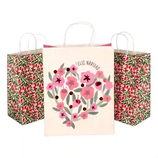 Set Bolsa de Papel Para Regalo Rosa Casaideas