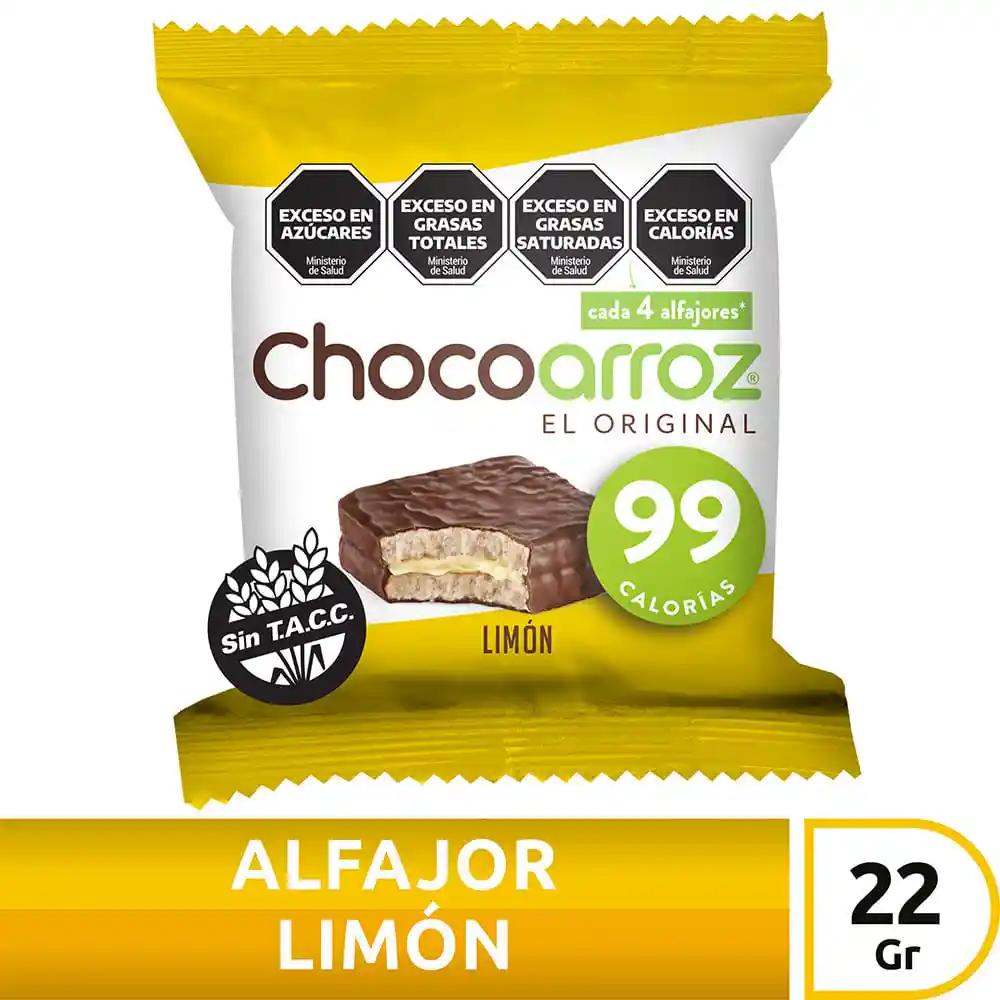 Chocoarroz Alfajor Limón