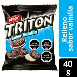Mckay Triton Galletas de Chocolate con Relleno Sabor a Vainilla