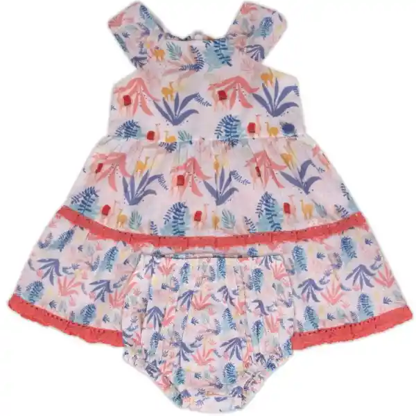 Vestido Bebé Niña Crudo Talla 3 A Pillín