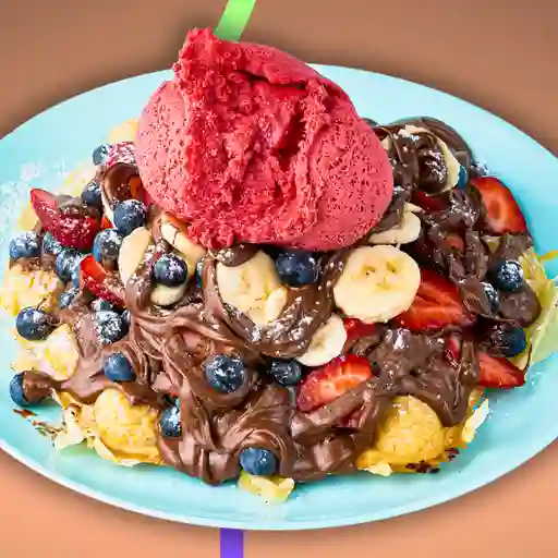 Waffle mix de frutas gelato