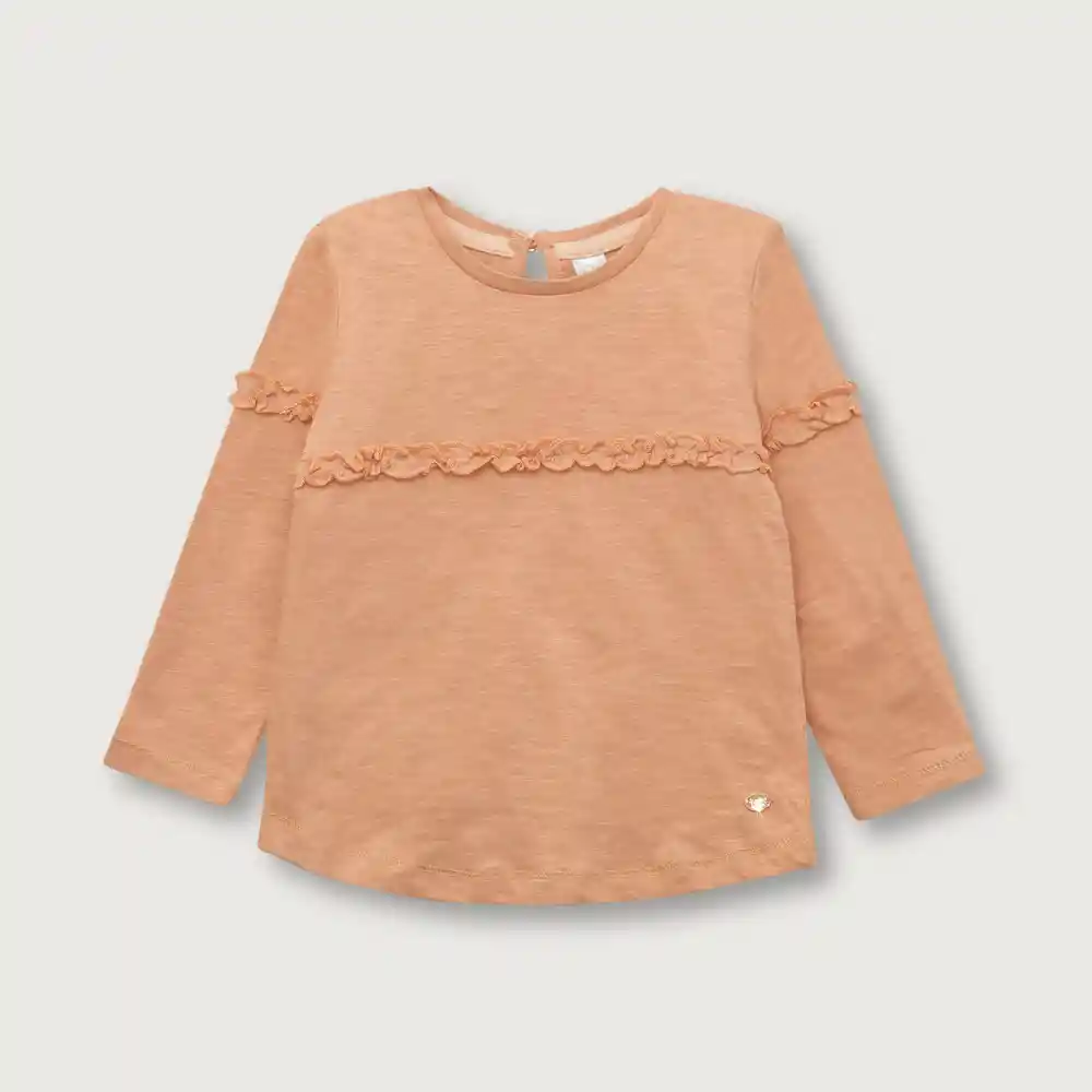 Polera Manga Larga De Niña Damasco Talla 3 Años