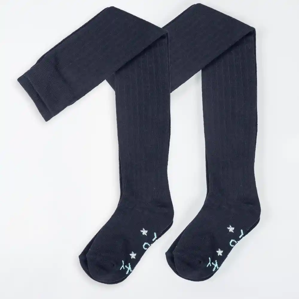 Calcetines Escolar Extra Largo De Niña Azul Talla 34/37