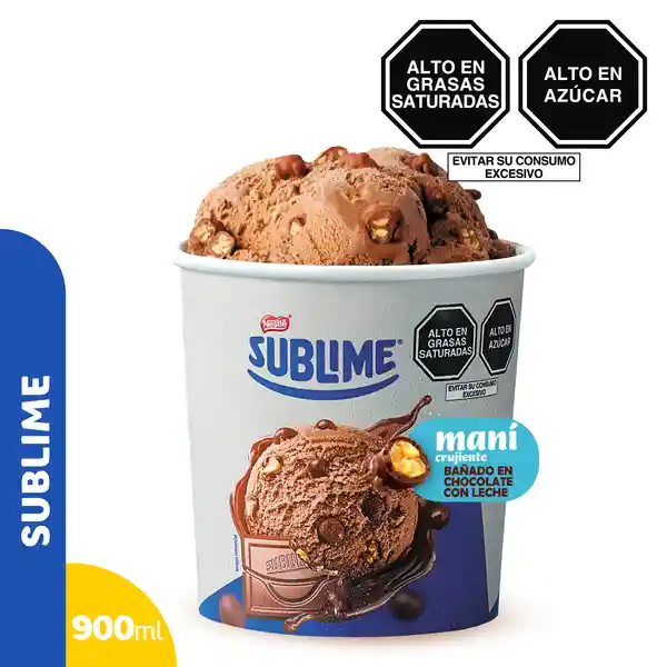 Sublime Helado Sabor Chocolate con Maní
