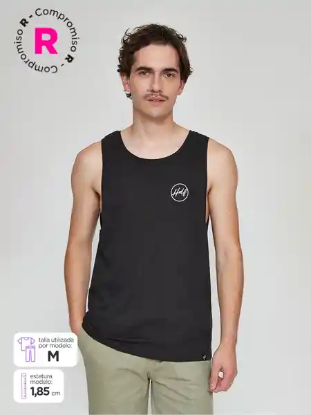 Half Polera Sin Manga Flip T Negro M SS25