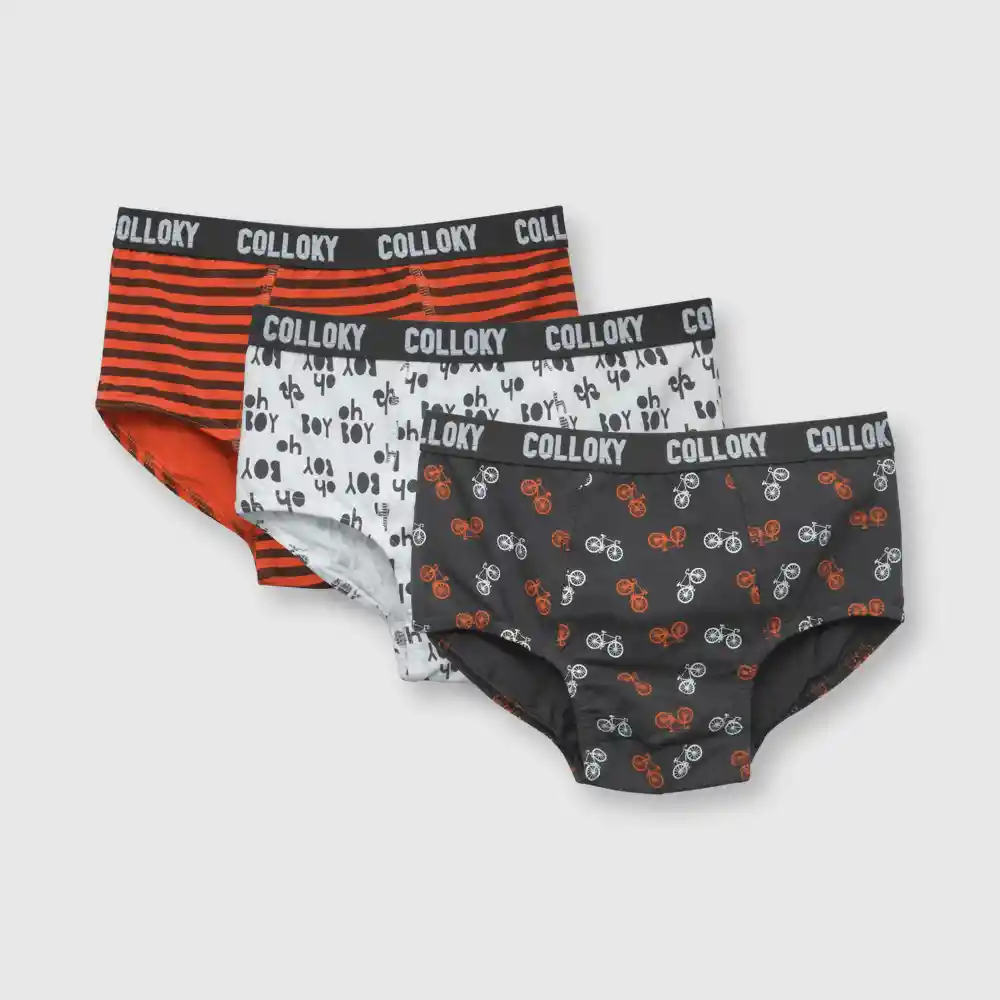 Pack Calzoncillo Estampado Niño Gris Talla 8a