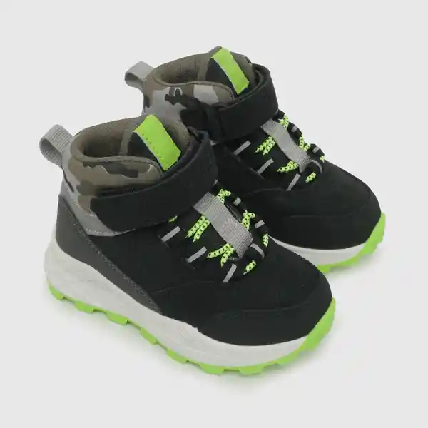 Botines Velcro Elástico Híbrido de Niño Negro Talla 24 Colloky