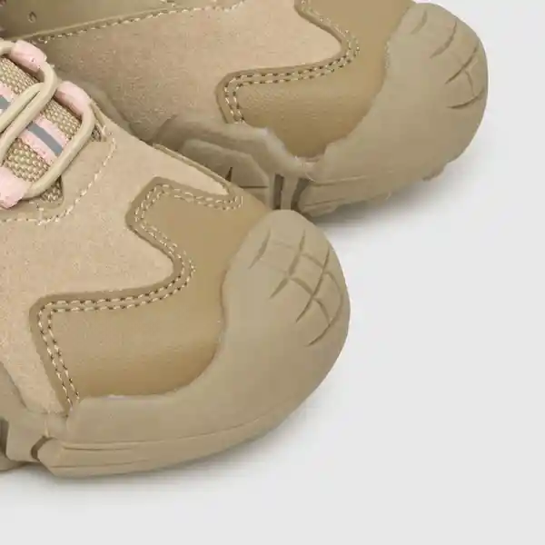 Botines Velcro Elástico Cinta Lateral Niña Beige T. 37 Colloky