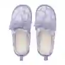 Pantufla Estampada Con Lazo Azul 37/38