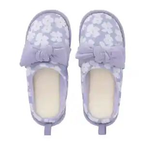 Pantufla Estampada Con Lazo Azul 37/38