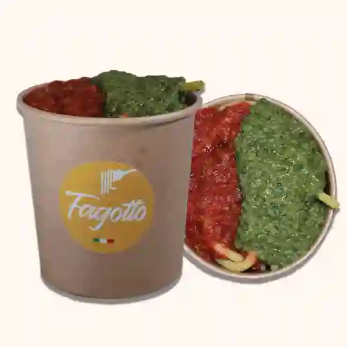 Pasta Mixta Boloñesa y Pesto