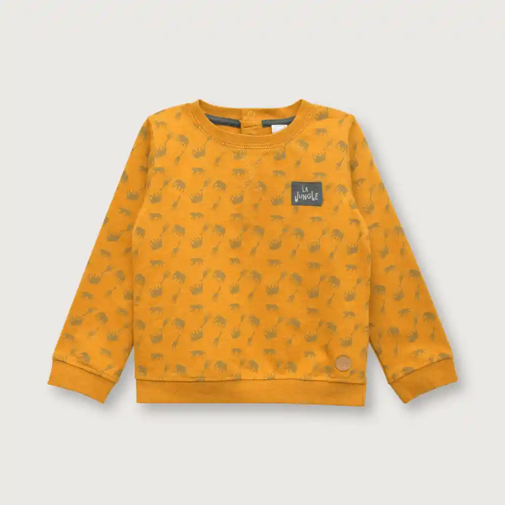 Polerón Full Print Niño Mostaza Talla 6m