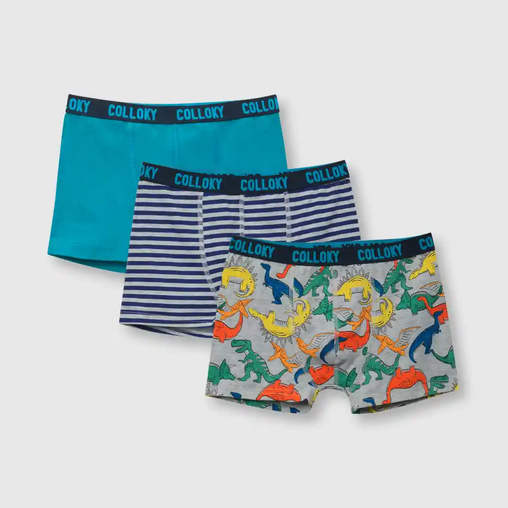 Pack Bóxer Estampado Niño Verde Talla 6a