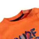 Polera Manga Corta Bebé Niño Naranja Talla 9 M Pillín