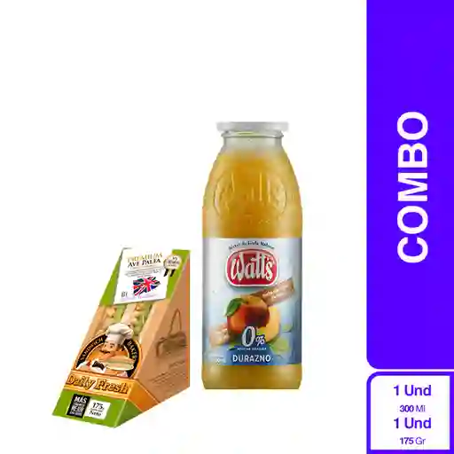 Combo Daily Fresh Sandwich Ave Palta + Néctar Watts Durazno 0%