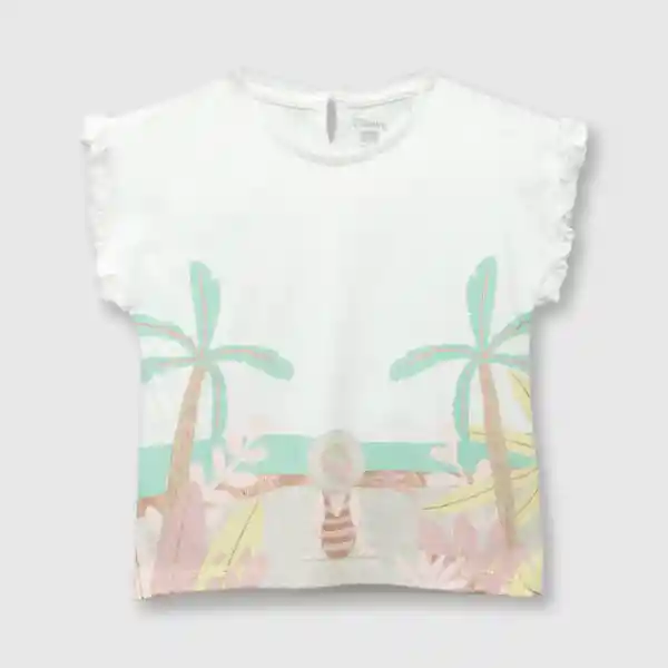 Polera Tropical de Bebé Niña Blanco Talla 18/24M Colloky