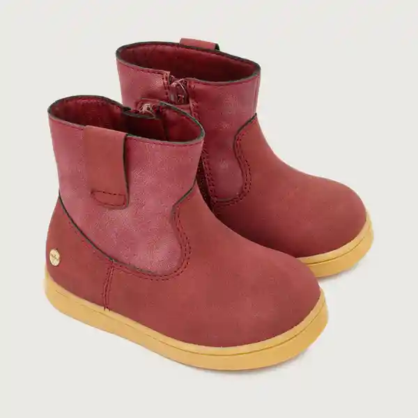 Booties de Niña Vaquera Brillo Con Cierre Rojo Talla 21 Opaline