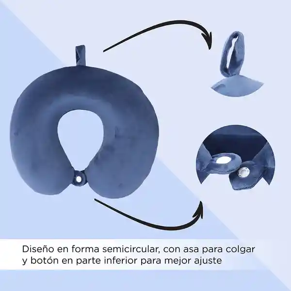 Almohada Para Viaje Con Memory Foam Azul 30 30 9 cm Miniso