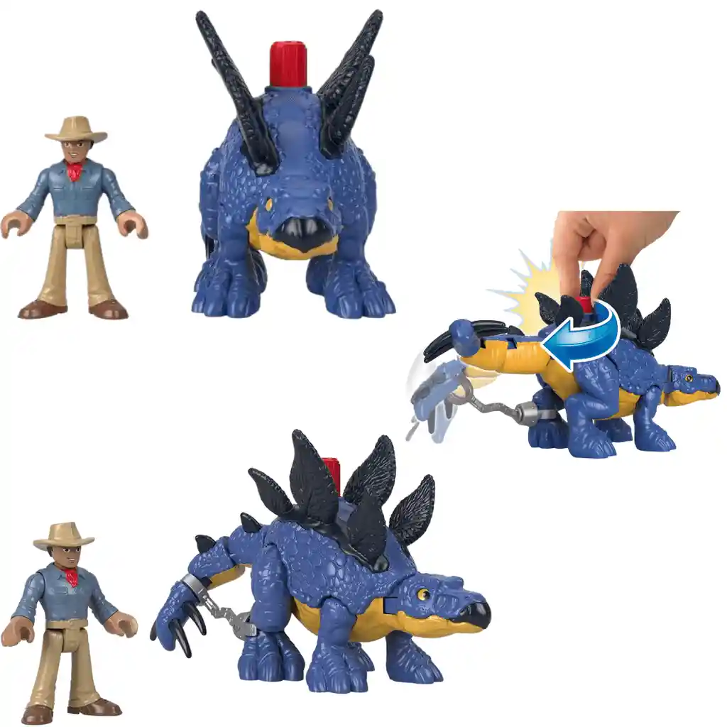 Imaginext Juguete Jurassic World Stegosaurus & Dr. Grant