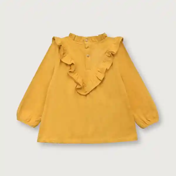 Polera en Forma de V de Niña Amarillo Talla 4A Opaline