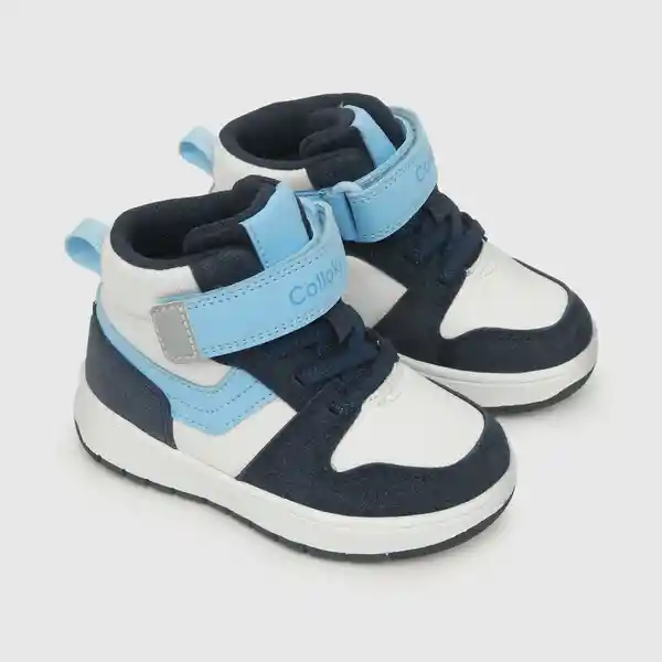 Zapatillas Para Niño Velcro Elástico Retro Azul Talla 27 Colloky